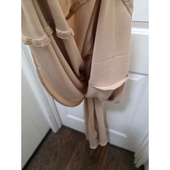 Show Me Your Mumu Champagne Satin Maxi Elegant Formal Dress Open Back Sleeveless - Picture 7 of 8